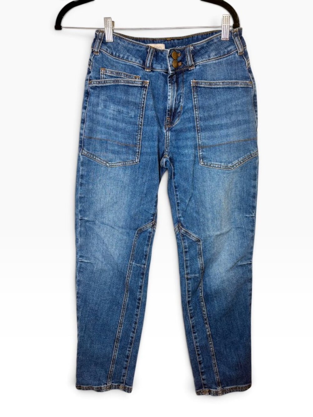Anthropologie Pilcro Wanderer Blue Utility Jeans Size 26 Petite